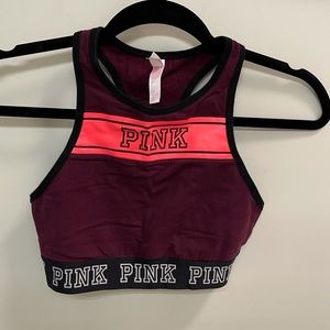 Pink sports bra